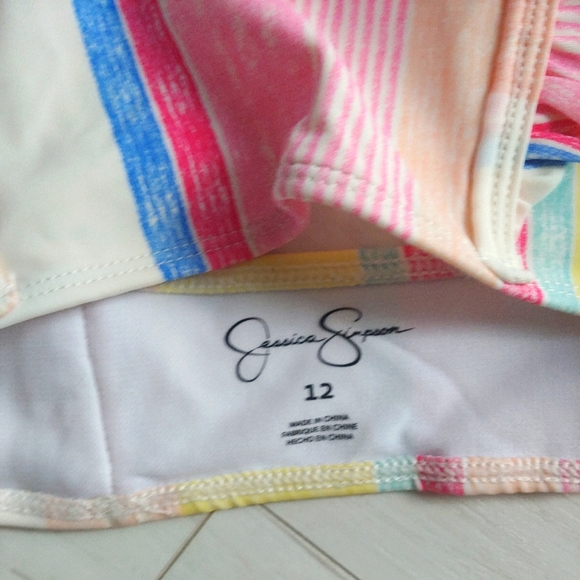 Jessica Simpson Ruffle Striped Bikini Swimsuit NEW - Picture 8 of 8